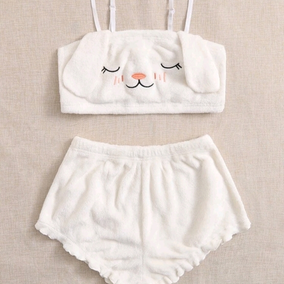 Bunny Embroidered Flannel PJ Set - Picture 4 of 7